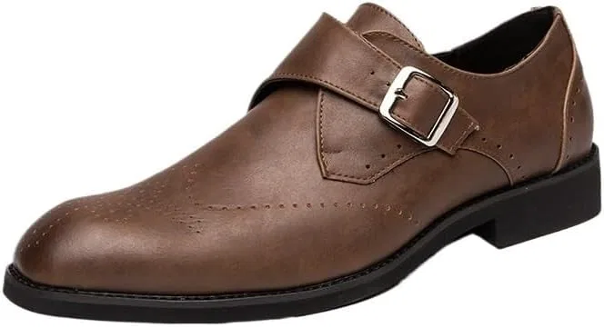 Лоферы кожаные, Mens Dress Formal Shoes, Brown UOPYNE