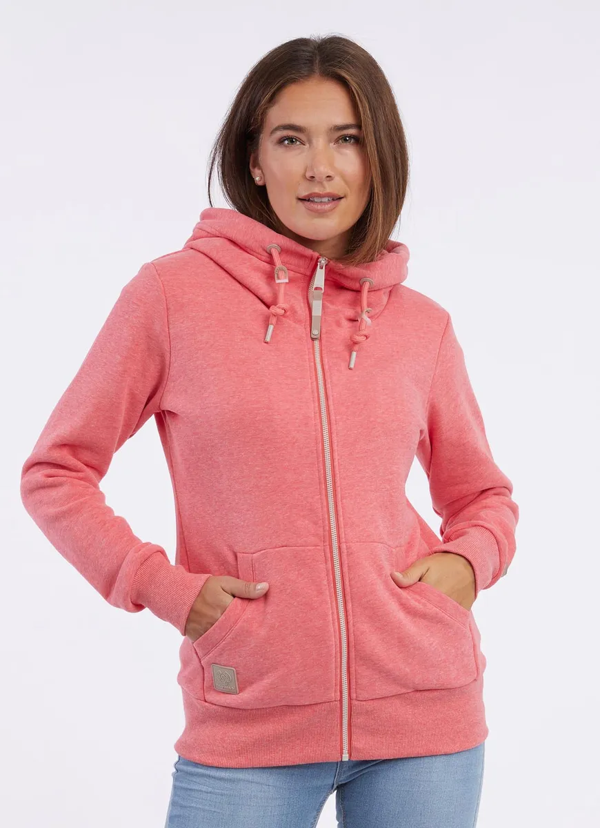 

Толстовка Ragwear с капюшоном "экологичная толстовка NESKA ZIP COMFY от Ragwear", с нашивкой-логотипом на кармане и капюшоне для неповторимого образа, малиновый