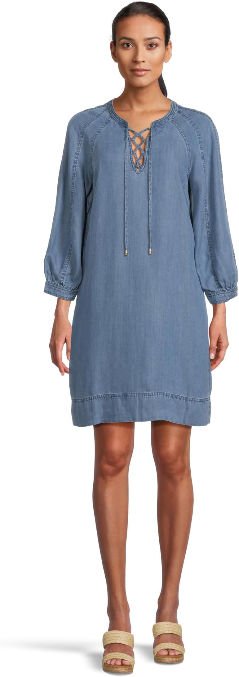 

Платье Tommy Bahama Chambray O'lei Lace-Up Dress, цвет Medium Indigo Wash