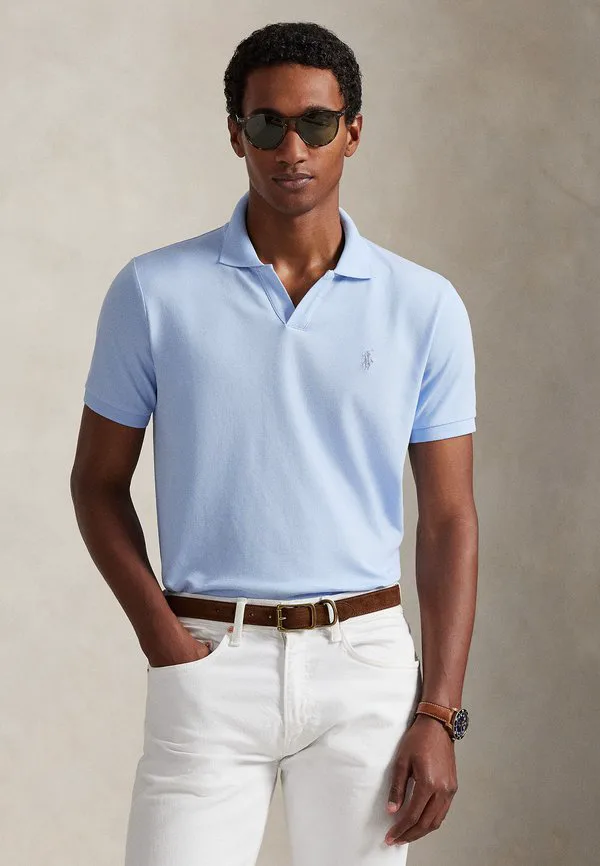 Футболка-Поло приталенного кроя из эластичной сетки Polo Ralph Lauren, Office Blue