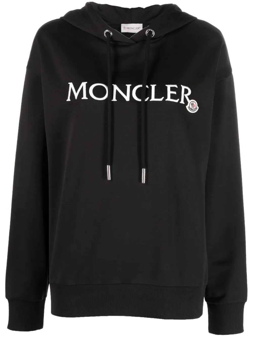 

Худи с вышитым логотипом MONCLER, черный