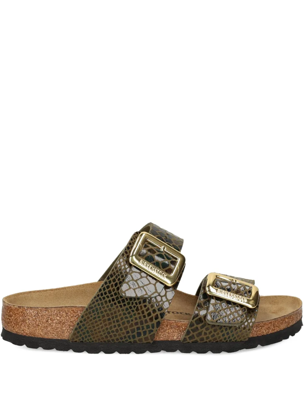Сандалии с пряжками из змеиной кожи BIRKENSTOCK, коричневый