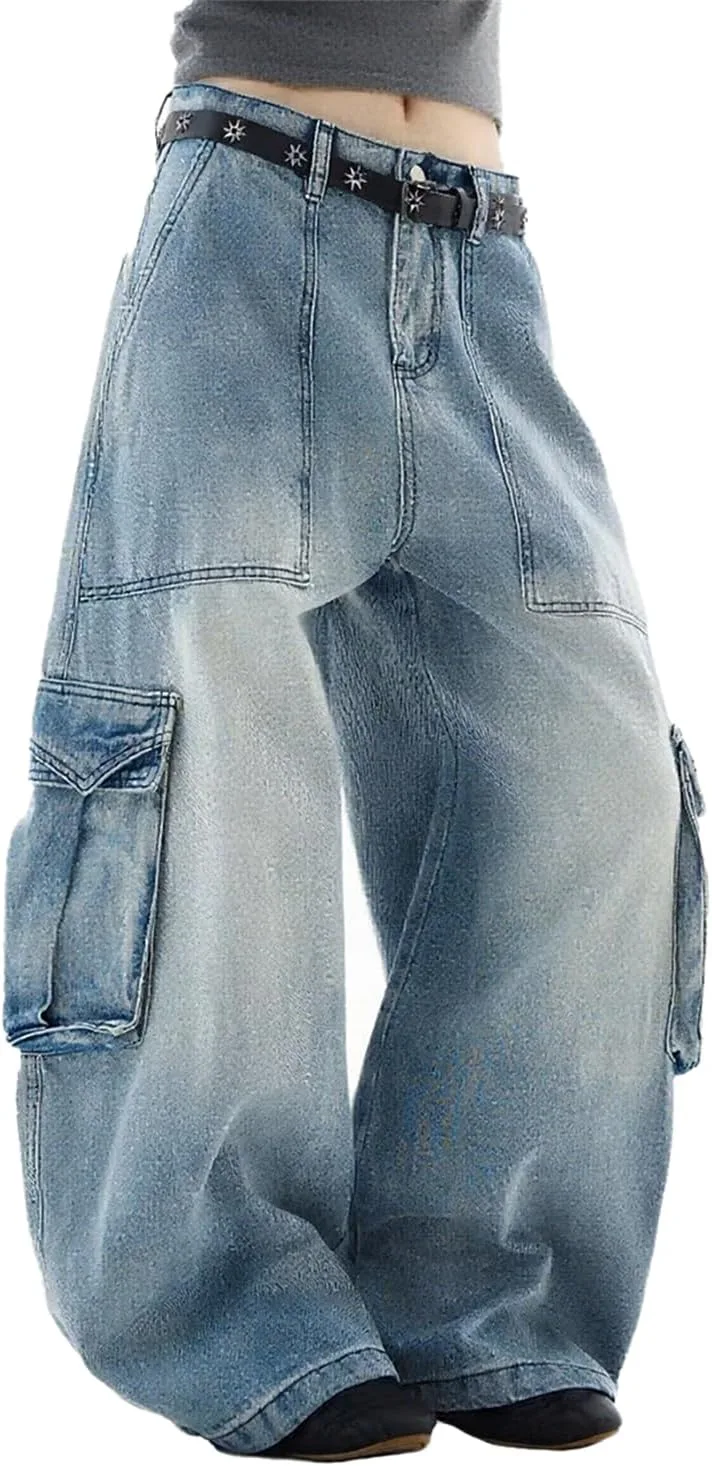 

Джинсы для женщин Plus Size Wide Leg с ринстоунами, рваные джинсы High Waisted Stretchy