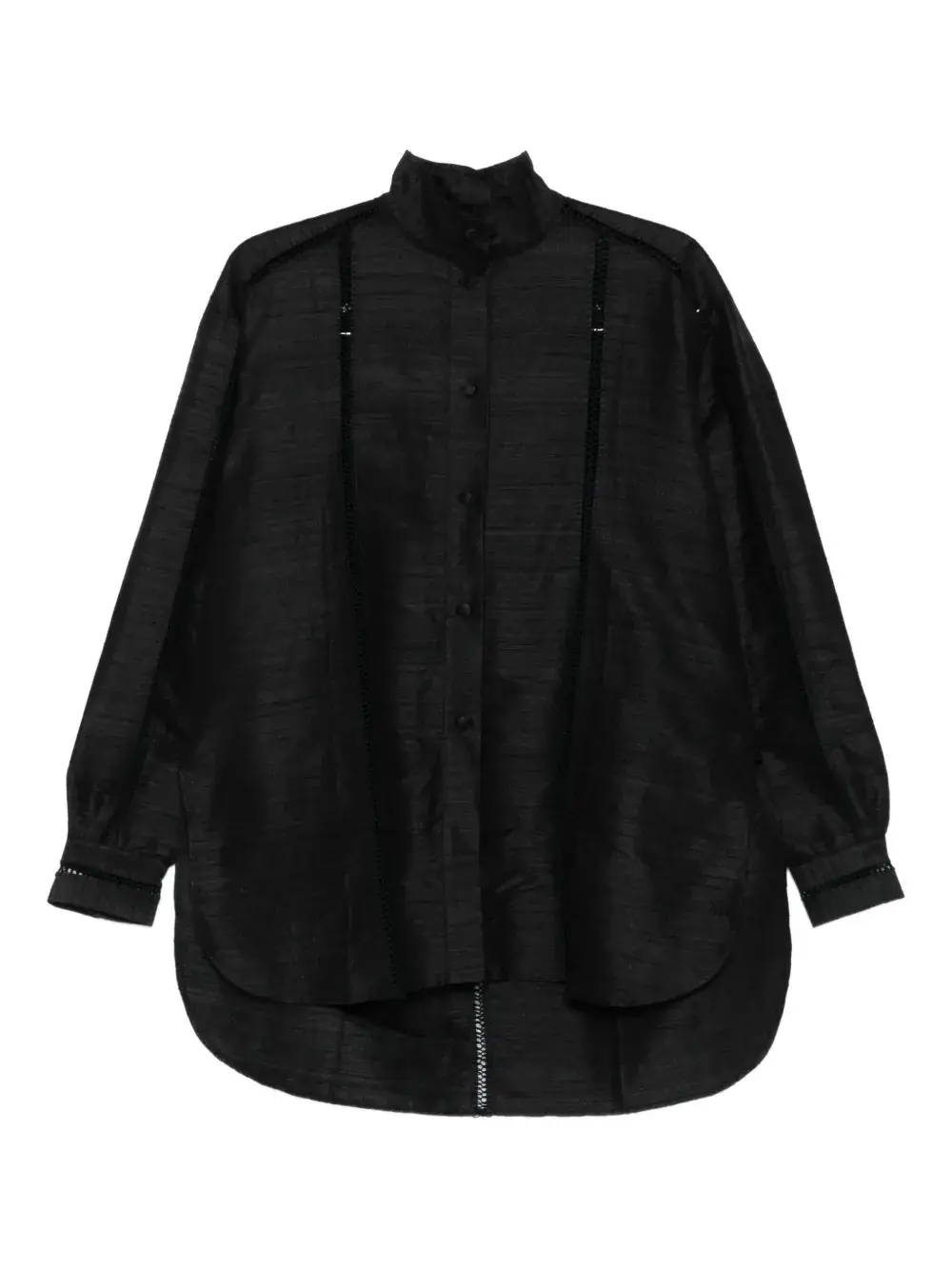 

Рубашка с высоким воротником и кружевной отделкой diotima, черный