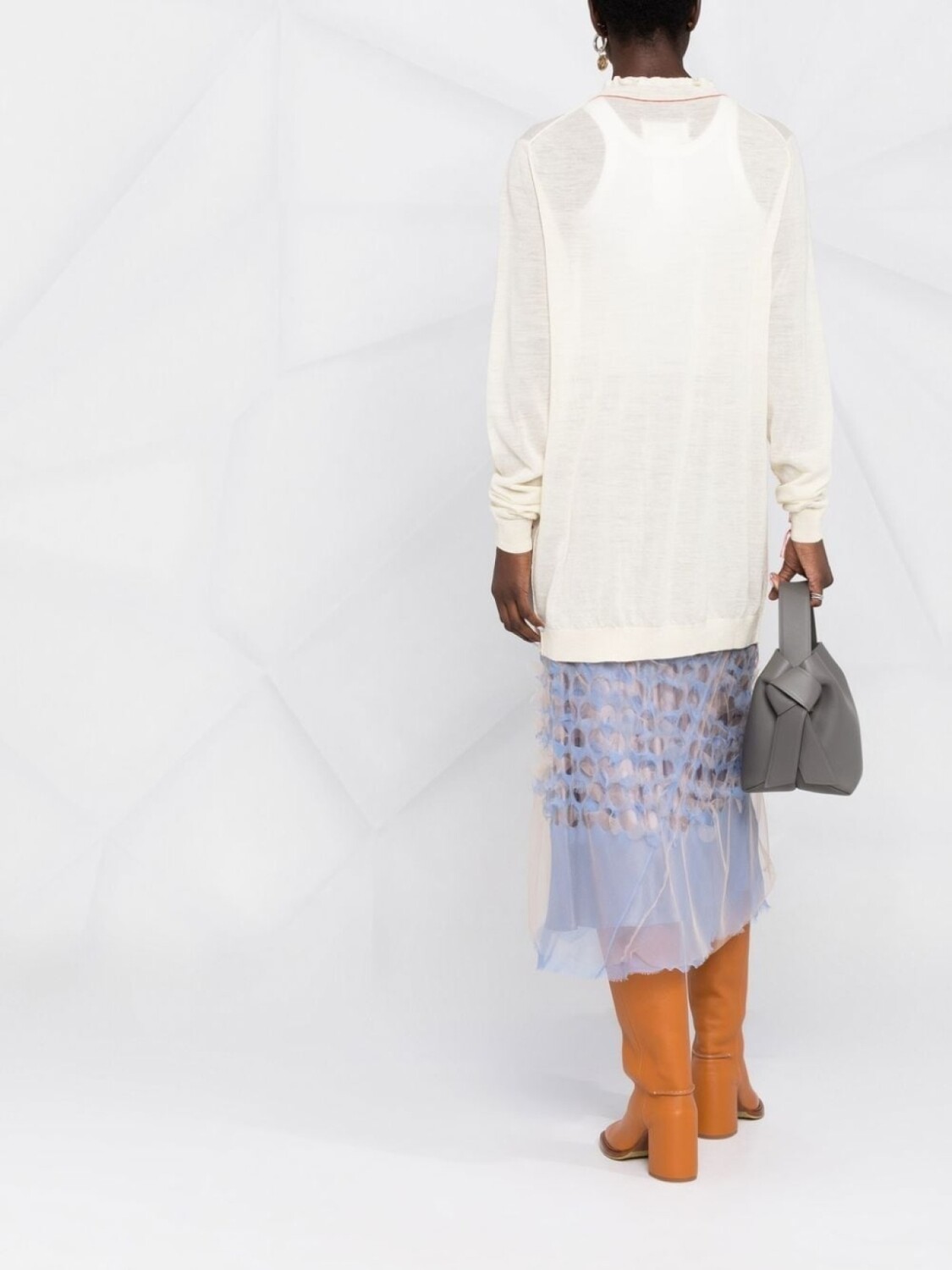 Maison Margiela кардиган с вышитым логотипом, нейтральный цвет — фото 4