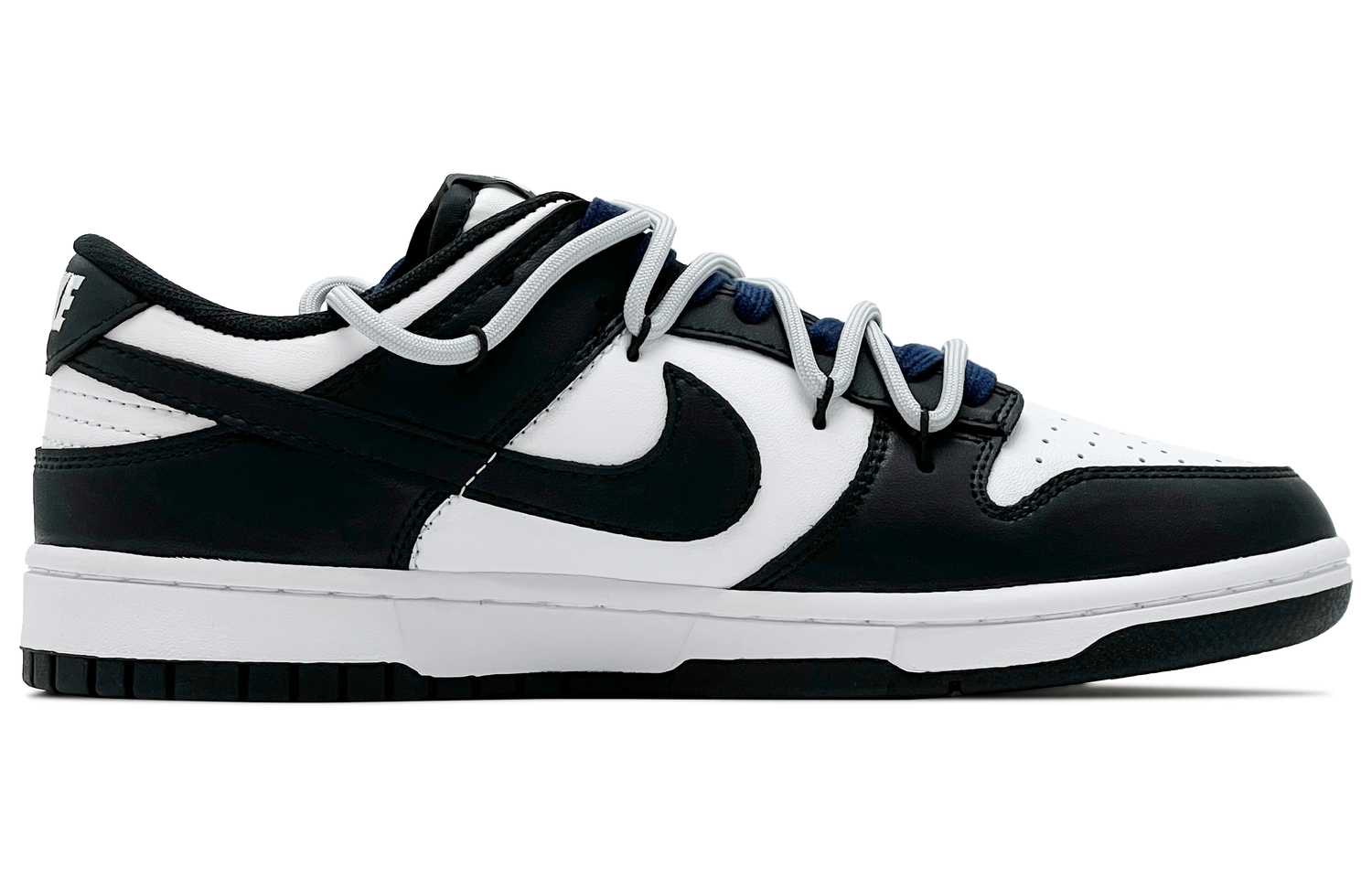 Dunk устойчивые к истиранию низкие скейтерские кроссовки Unisex Black White Blue Nike, черный белый синий — фото 3