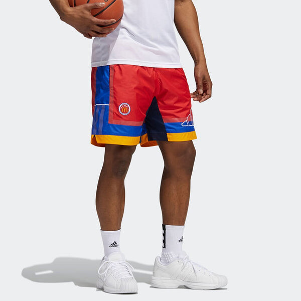 Шорты men's basketball sports fluorescence red shorts Adidas, красный — фото 4