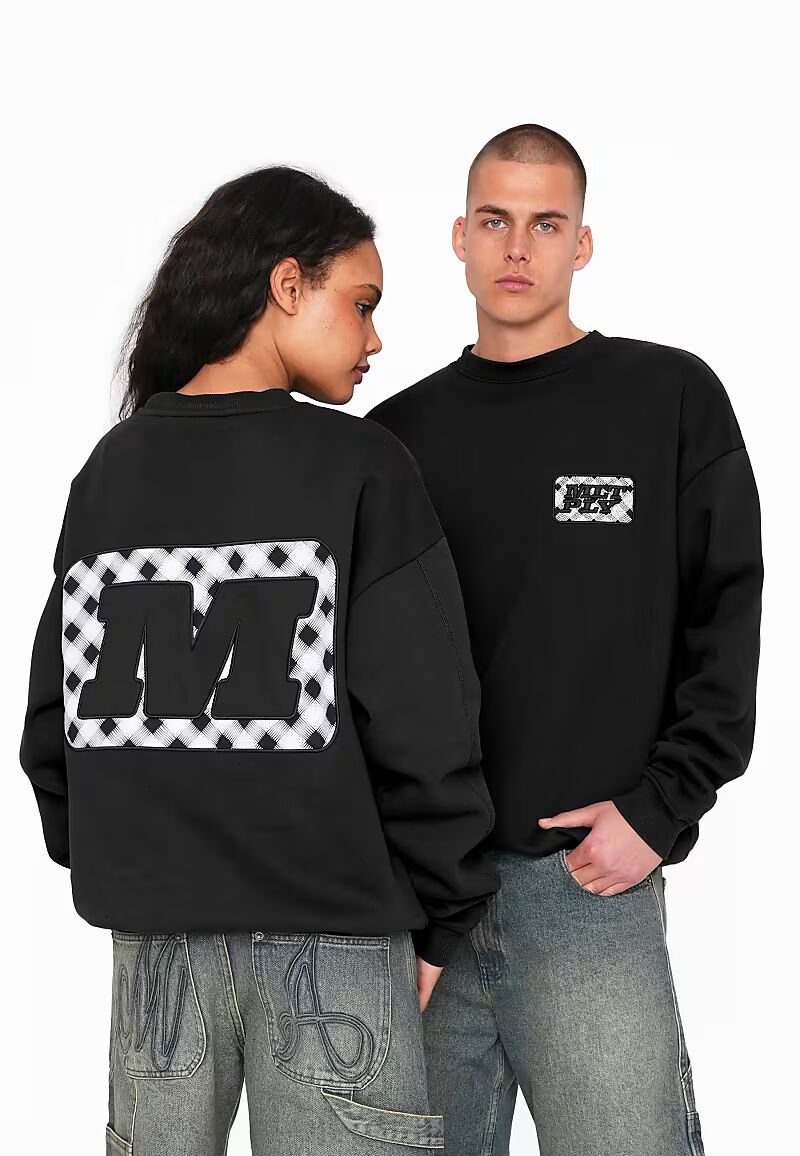 

Клетчатая толстовка оверсайз Multiply Apparel черного цвета