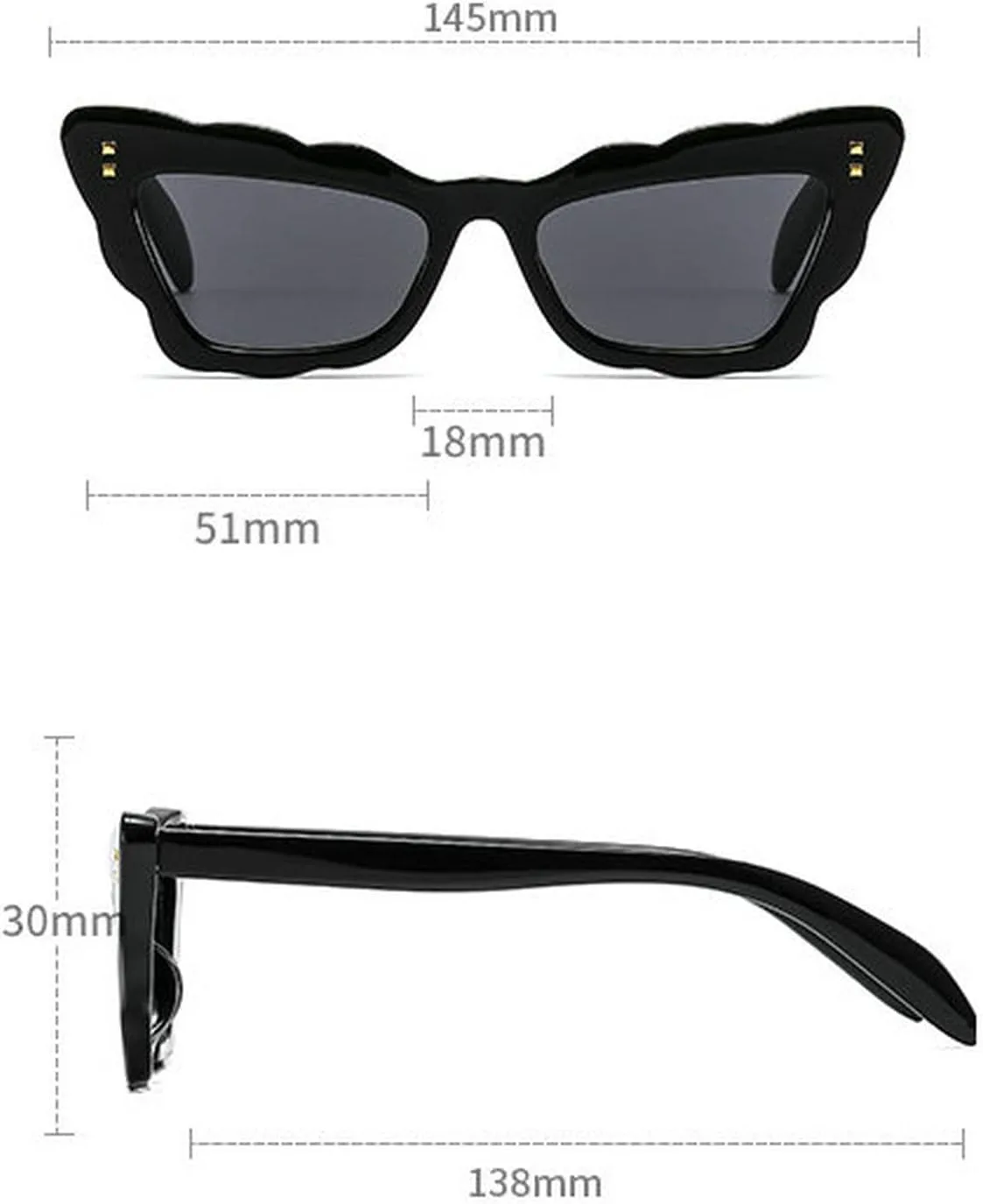 

COTIA Модные солнцезащитные очки «кошачий глаз» для женщин, ретро-очки с заклепками, мужские градиентные солнцезащитные очки с защитой от УФ-излучения UV400, Green