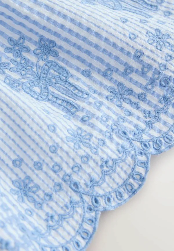 Платье повседневное с рукавами стандартного кроя Next, Blue Embroidered — фото 3