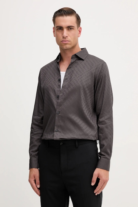 

Хлопковая рубашка Armani Exchange, серый