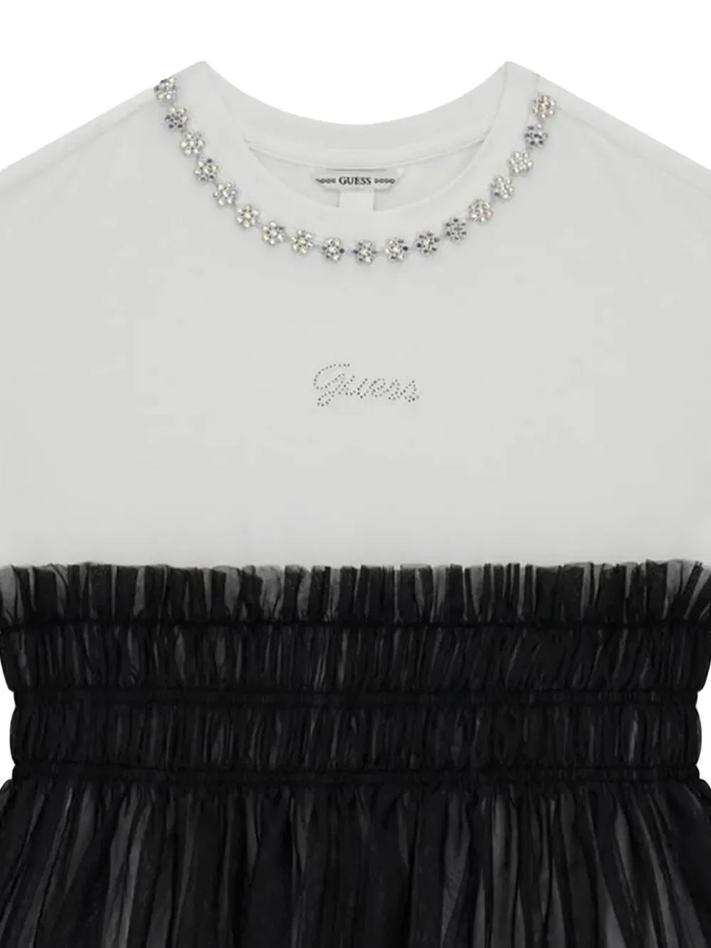 Платье из тюля, украшенное стразами Guess Kids, черный — фото 4
