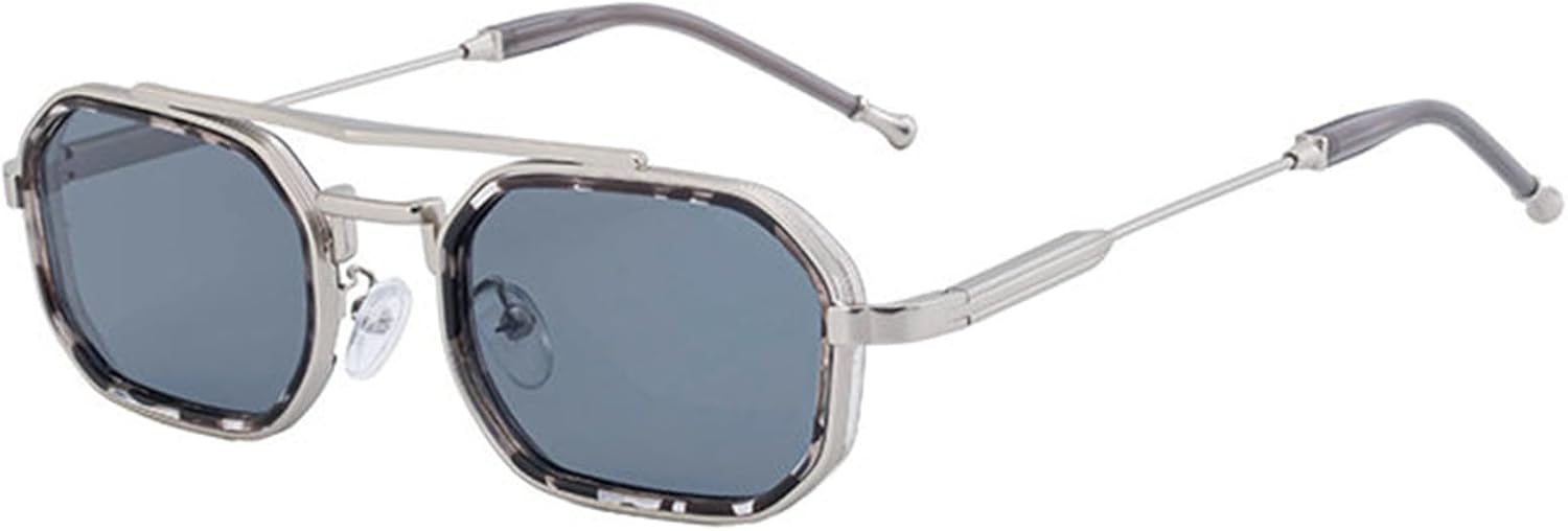 

Willochra Популярные модные квадратные черные солнцезащитные очки для женщин в стиле ретро-панк, трендовые мужские металлические многоугольные солнцезащитные очки UV400, C5