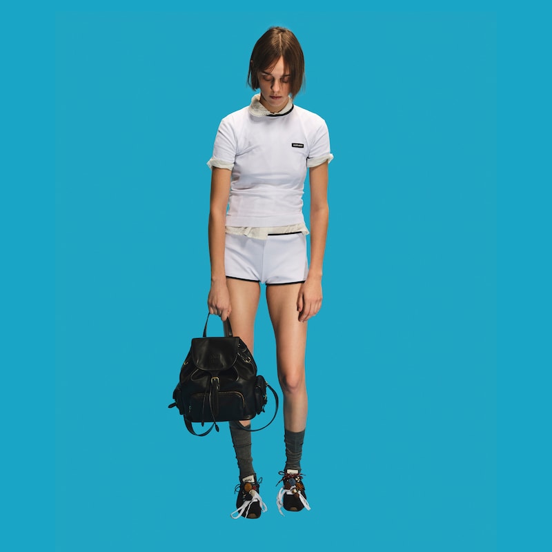 

Свитер с круглым вырезом из технической пряжи Miu Miu, мультиколор