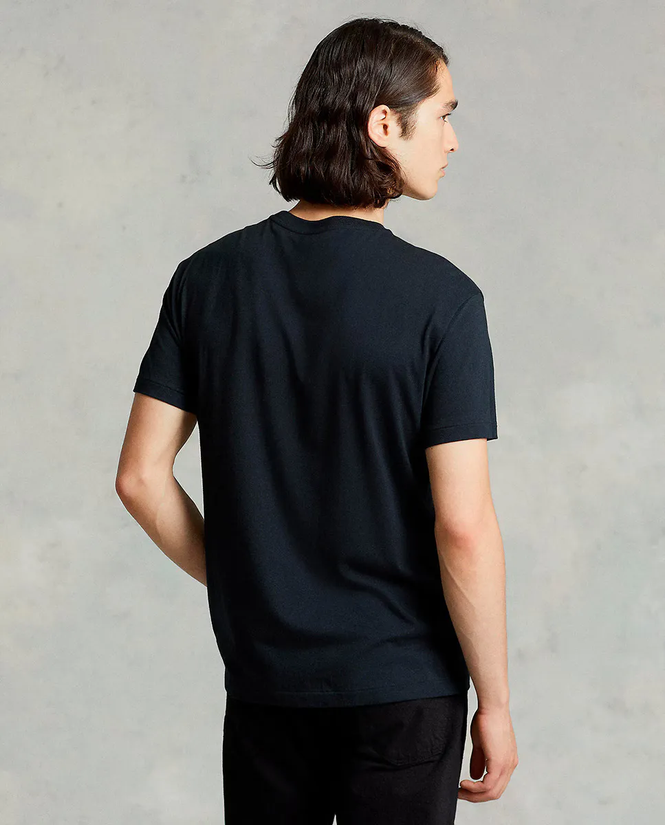 Трикотажная мужская футболка Slim Fit на заказ Polo Ralph Lauren, черный — фото 2