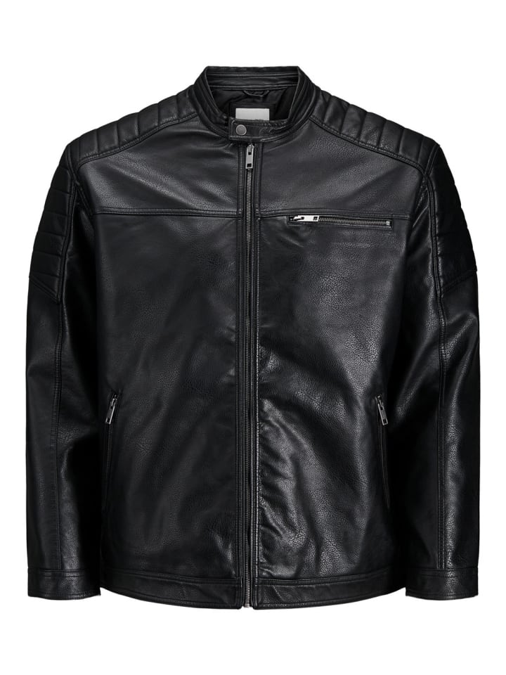 

Кожаная куртка Jack & Jones, черный