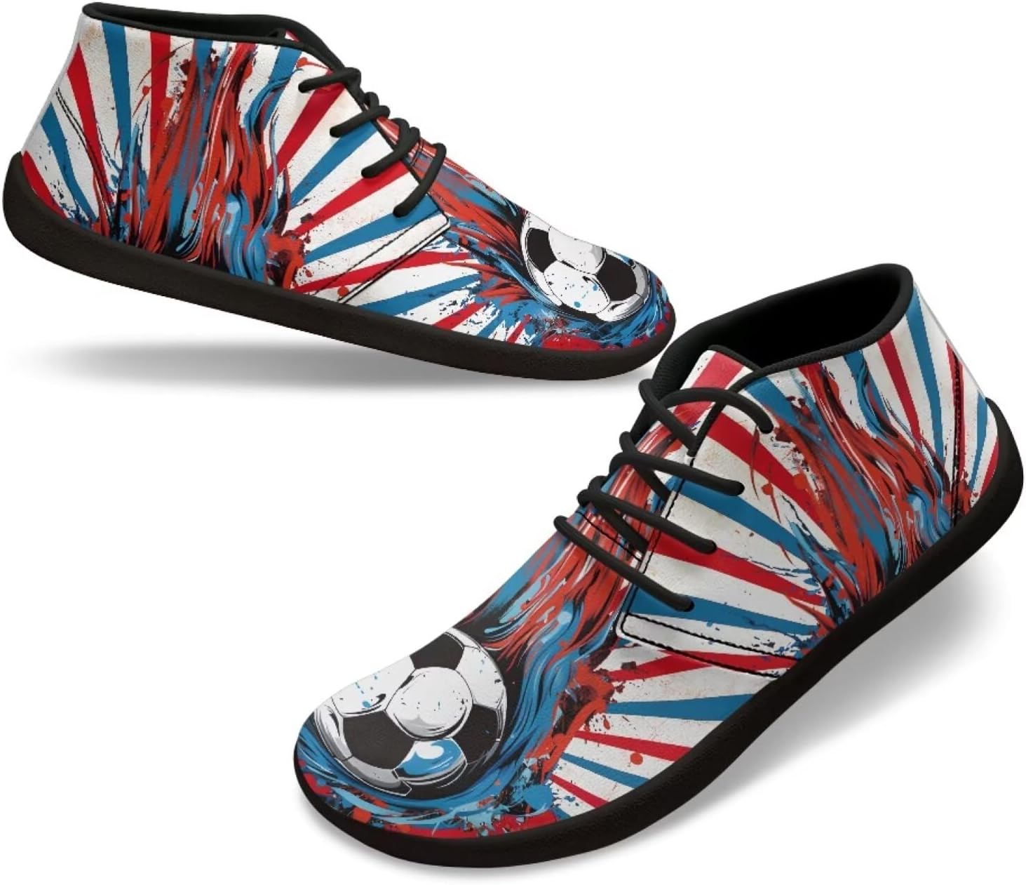 

Мужские кроссовки для ходьбы с широким носком, тренировочные кроссовки с нулевым перепадом высоты подошвы, удобная и дышащая обувь для ходьбы и бега Xixirimido, Soccer Print