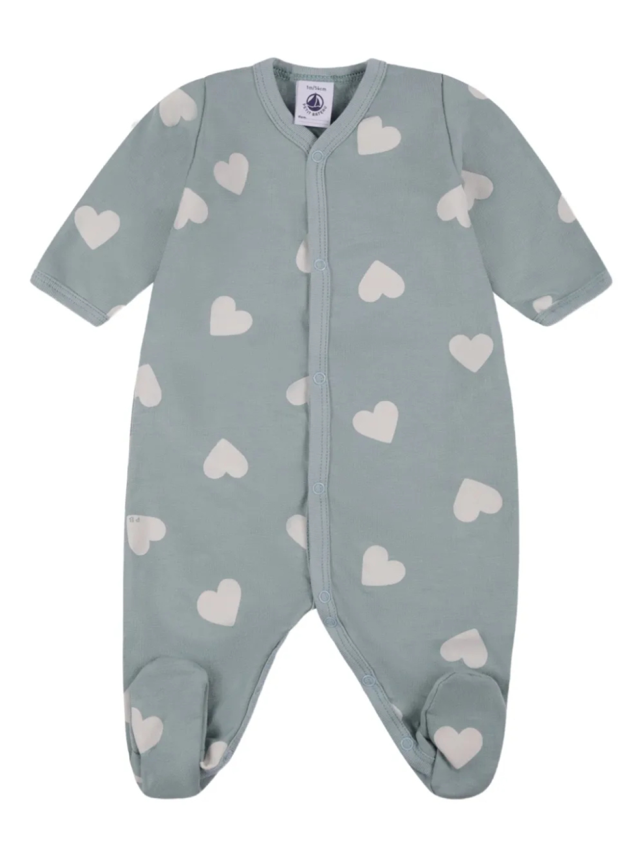 

Пижама с принтом в виде сердечек Petit Bateau, зеленый