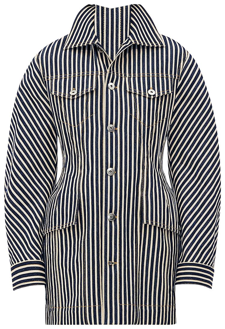 

Куртка Bottega Veneta Button Up Jacket 'Navy/Ecru', синий