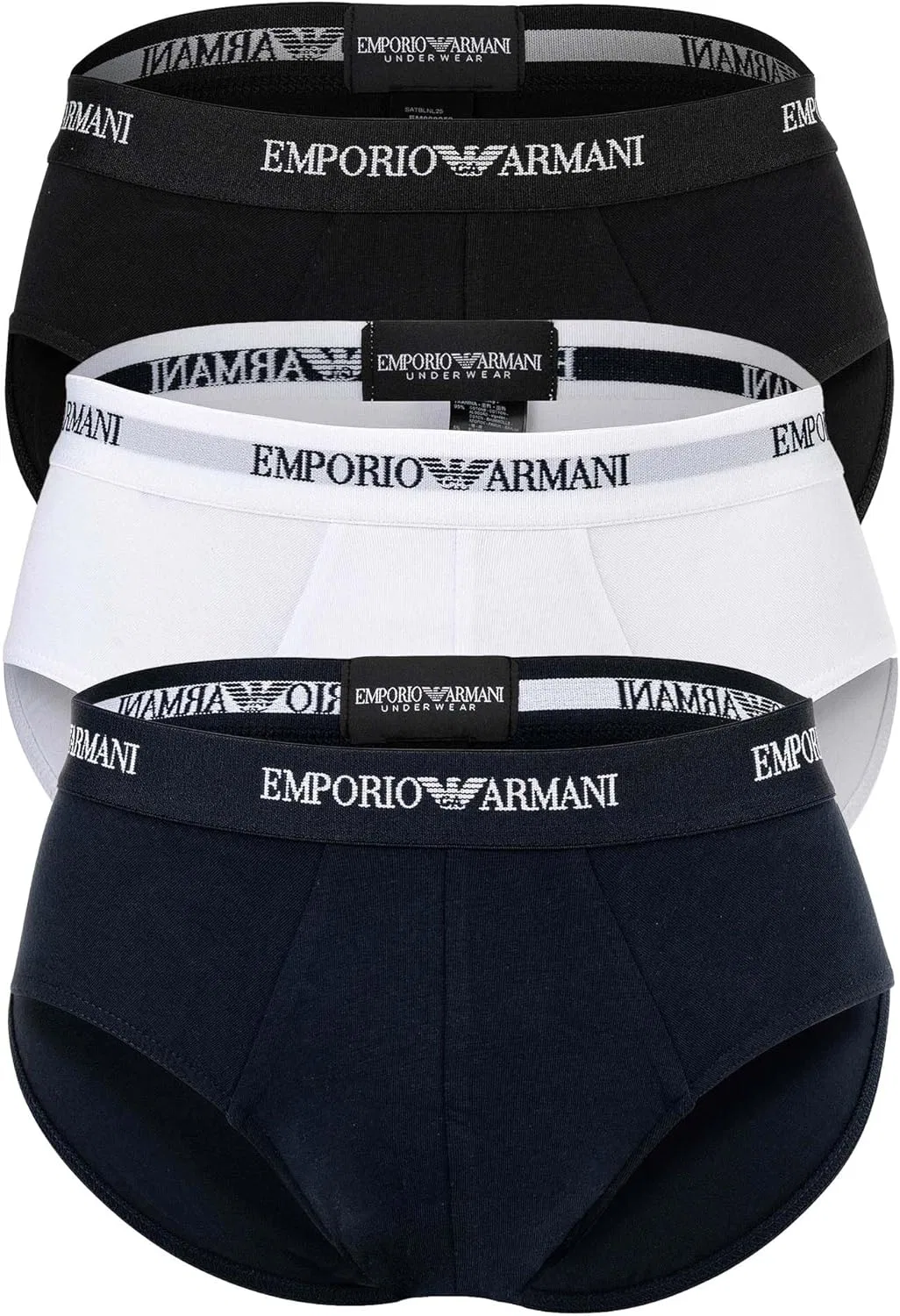 Боксеры, 3 шт, Emporio Armani, белый/синий/черный