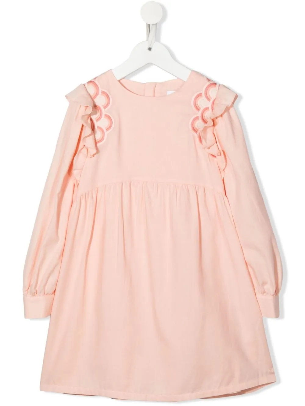 

Платье миди с вышивкой Chloé Kids, розовый
