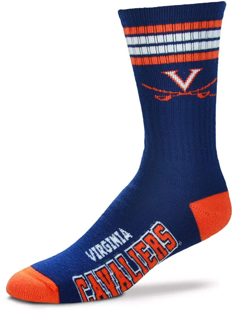 

Носки Deuce Crew с 4 полосками для босых ног Virginia Cavaliers For Bare Feet