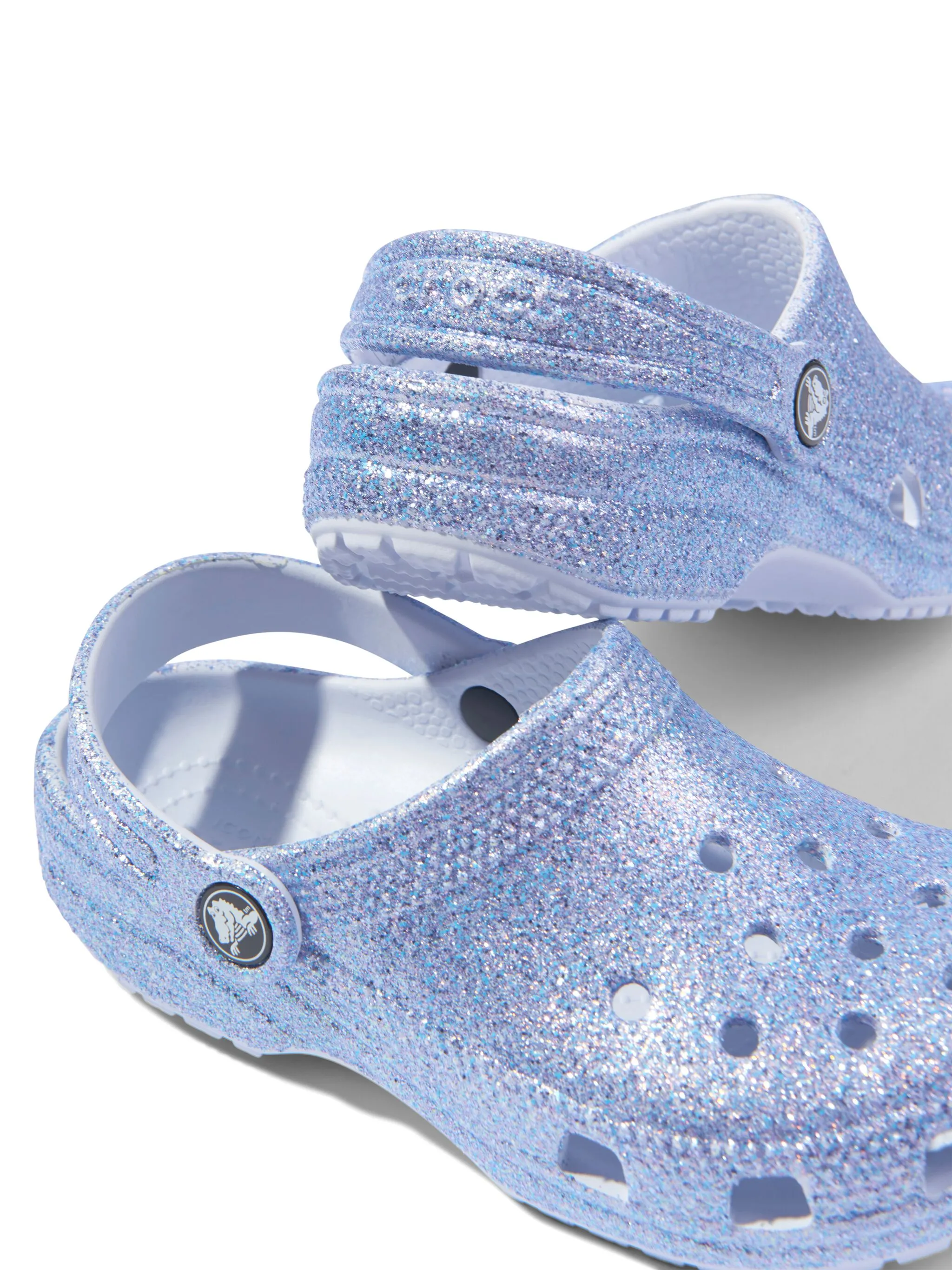 Сандалии на липучках с блестками Crocs Kids, синий — фото 4