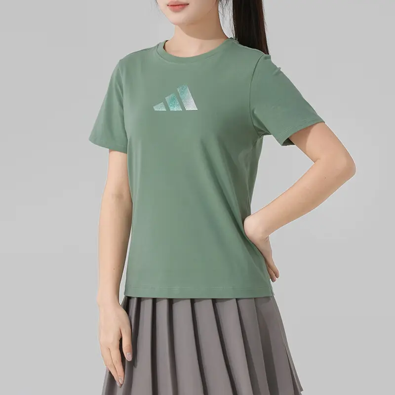 Adidas Футболка женская зеленая — фото 3