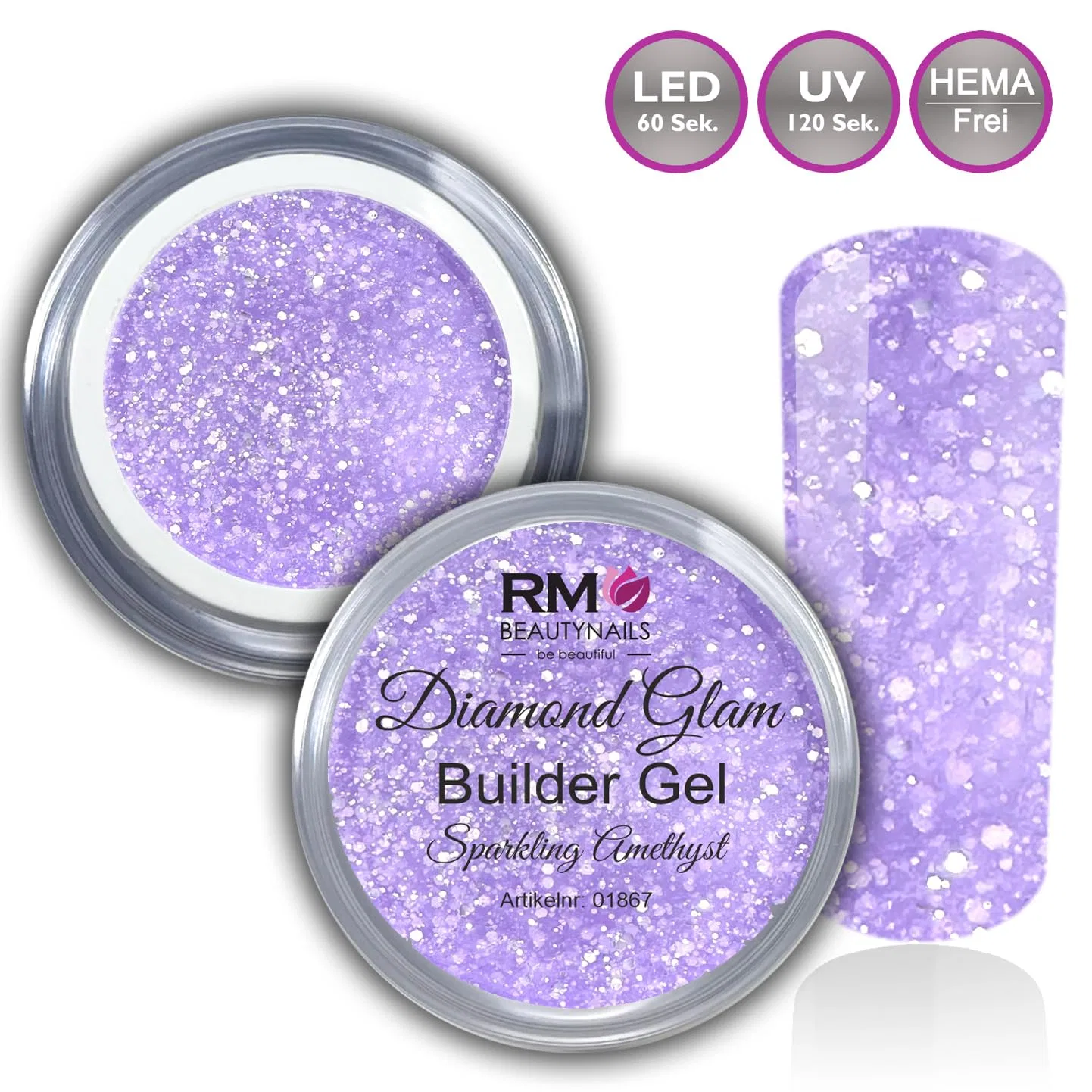 Гель для наращивания ногтей Diamond Glam Hema-Free от Builder Gel Rm Beautynails — фото 2