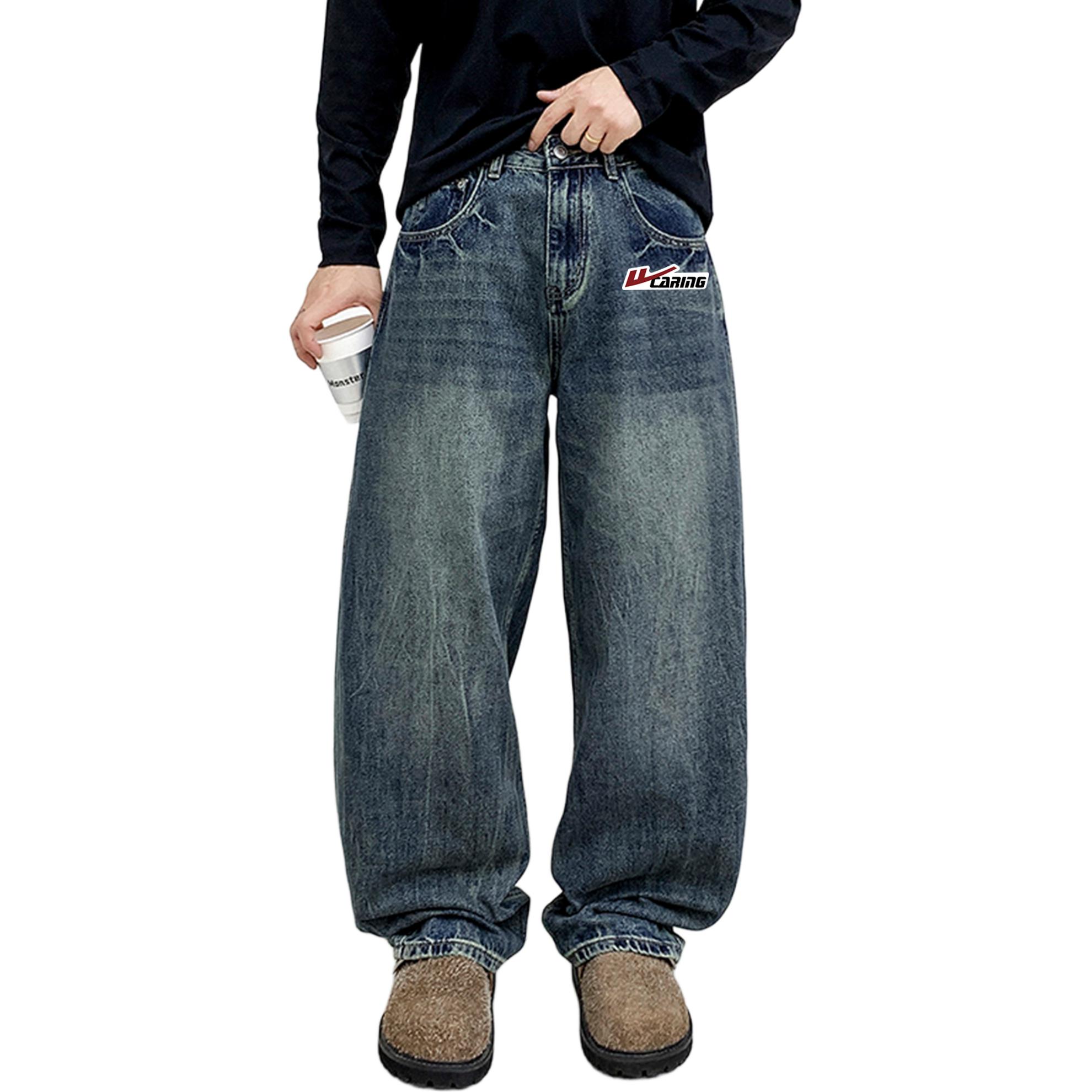 

WARRIOR Джинсы Unisex Blue DIY Badge Moderate Wide Leg