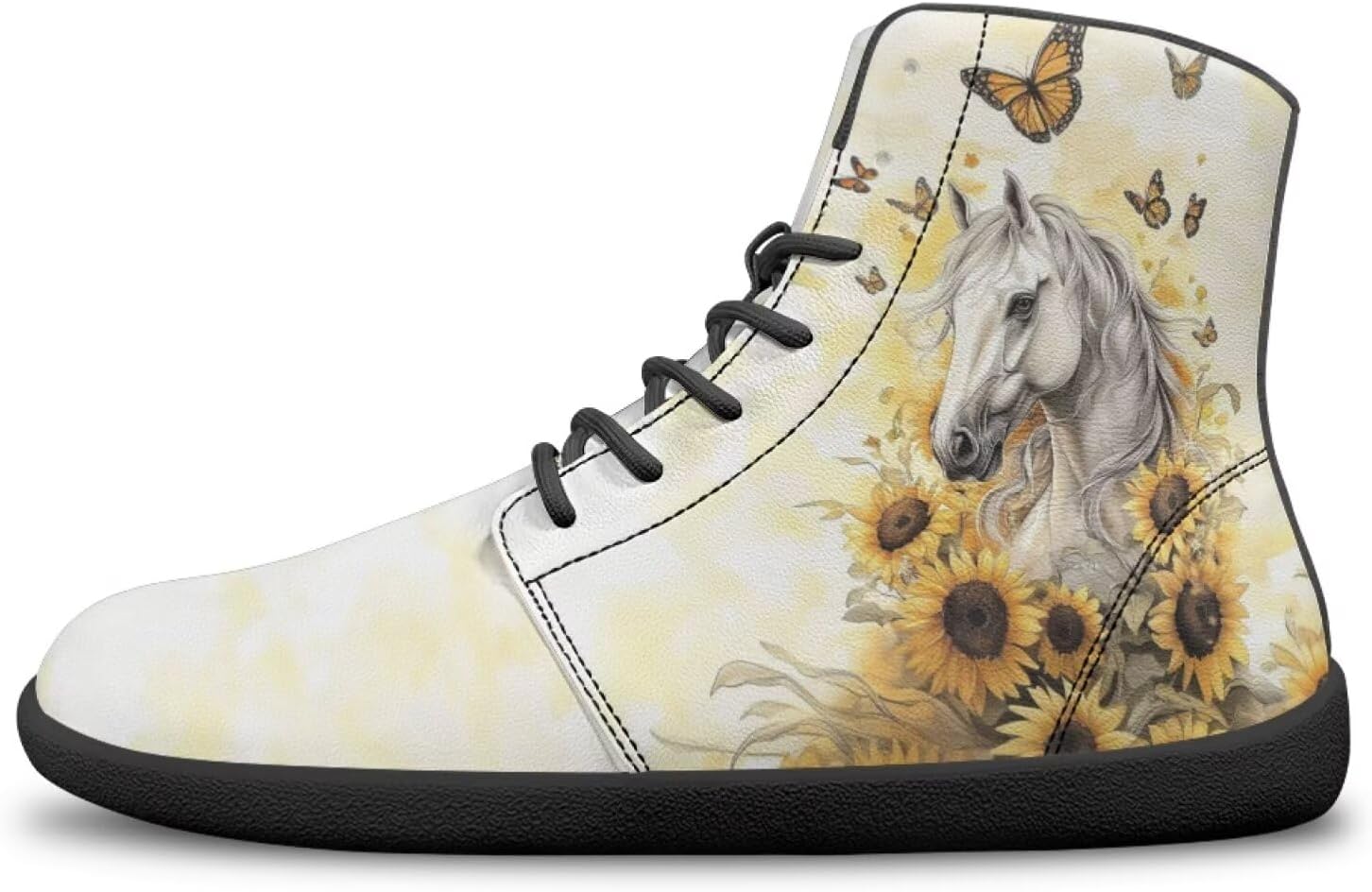 

Женские и мужские высокие кроссовки-босоножки на шнуровке с противоскользящей подошвой для ходьбы Bychecar, Horse Sunflower