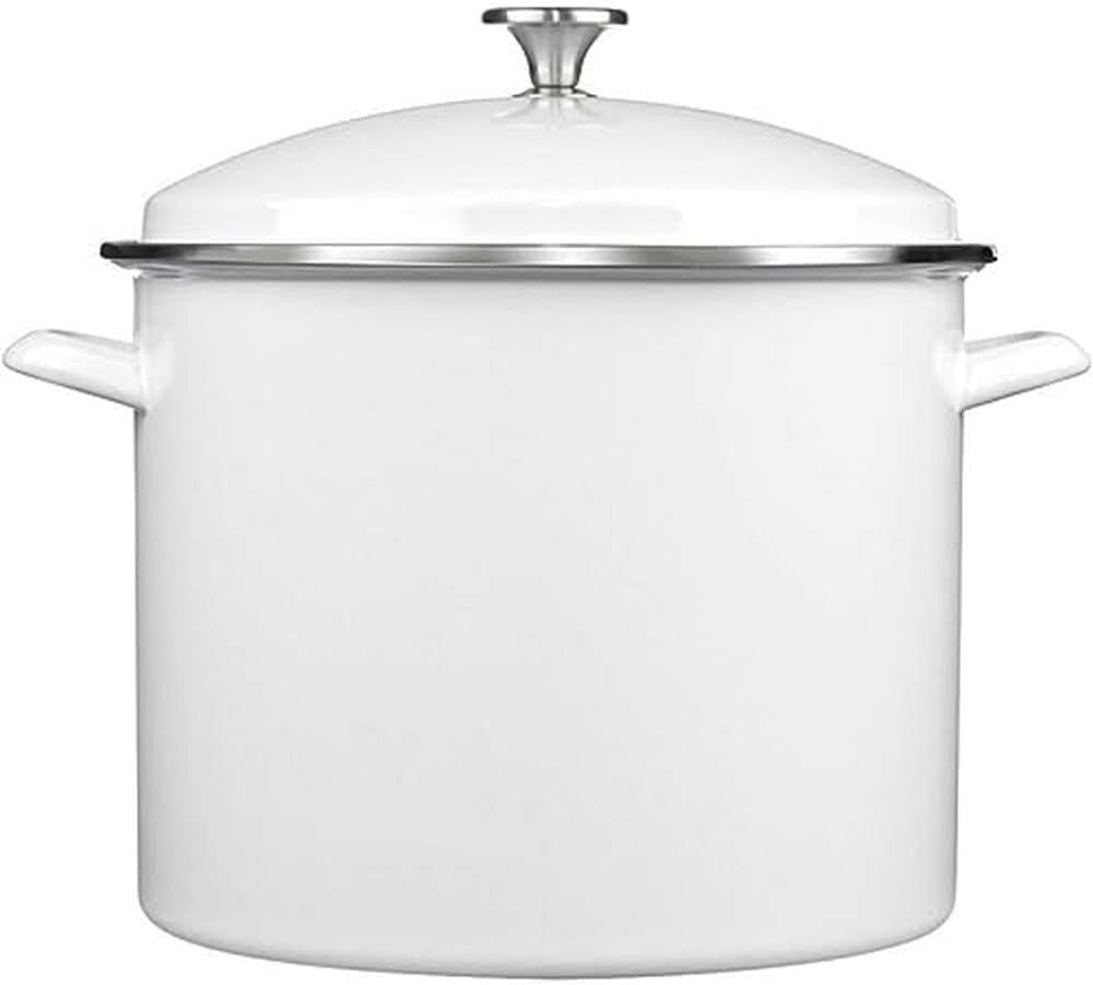 

Эмалированная кастрюля Cuisinart с крышкой, 16 литров, белая, White