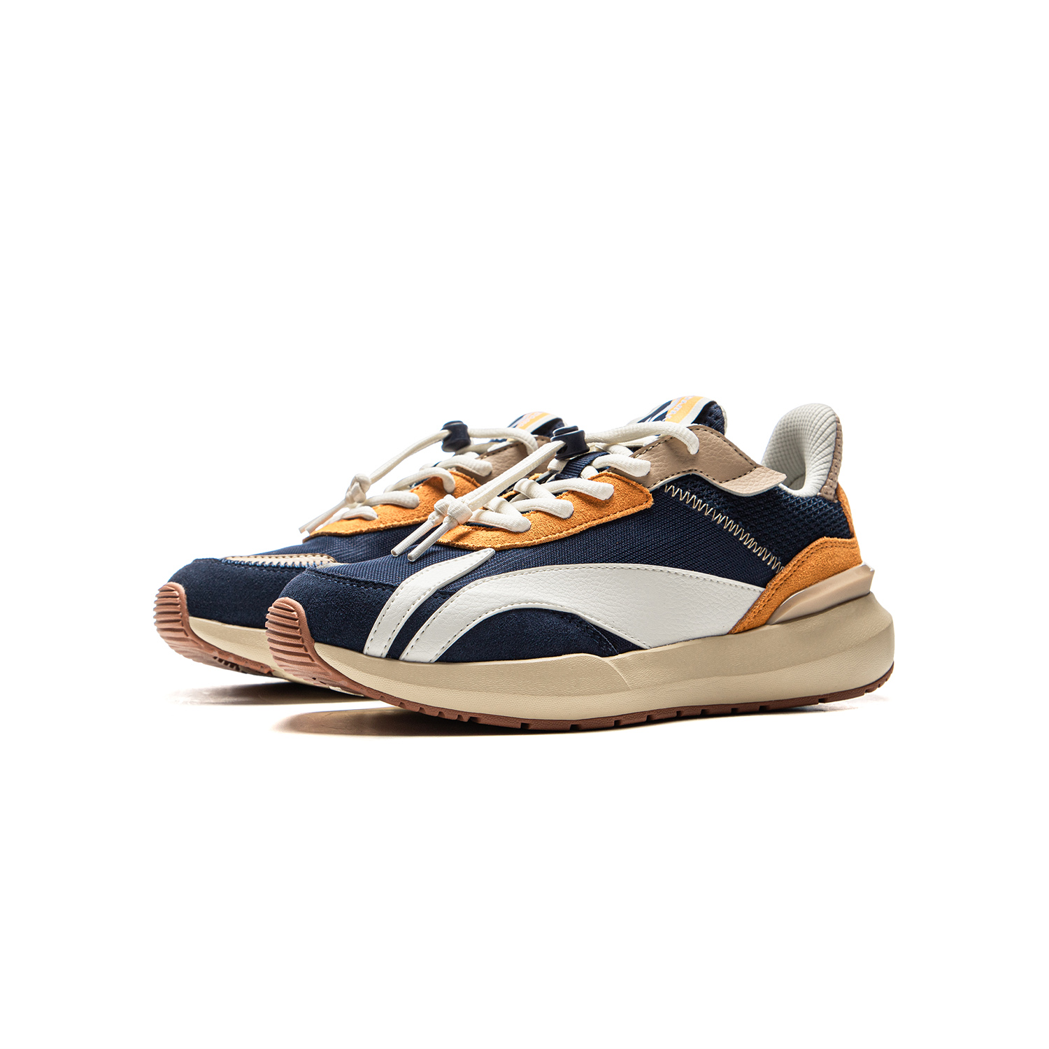 LINING YOUNG Кроссовки Lifestyle Low Top для детей Dark Ship Blue/Ivory/Smelted Gold Brown — фото 4