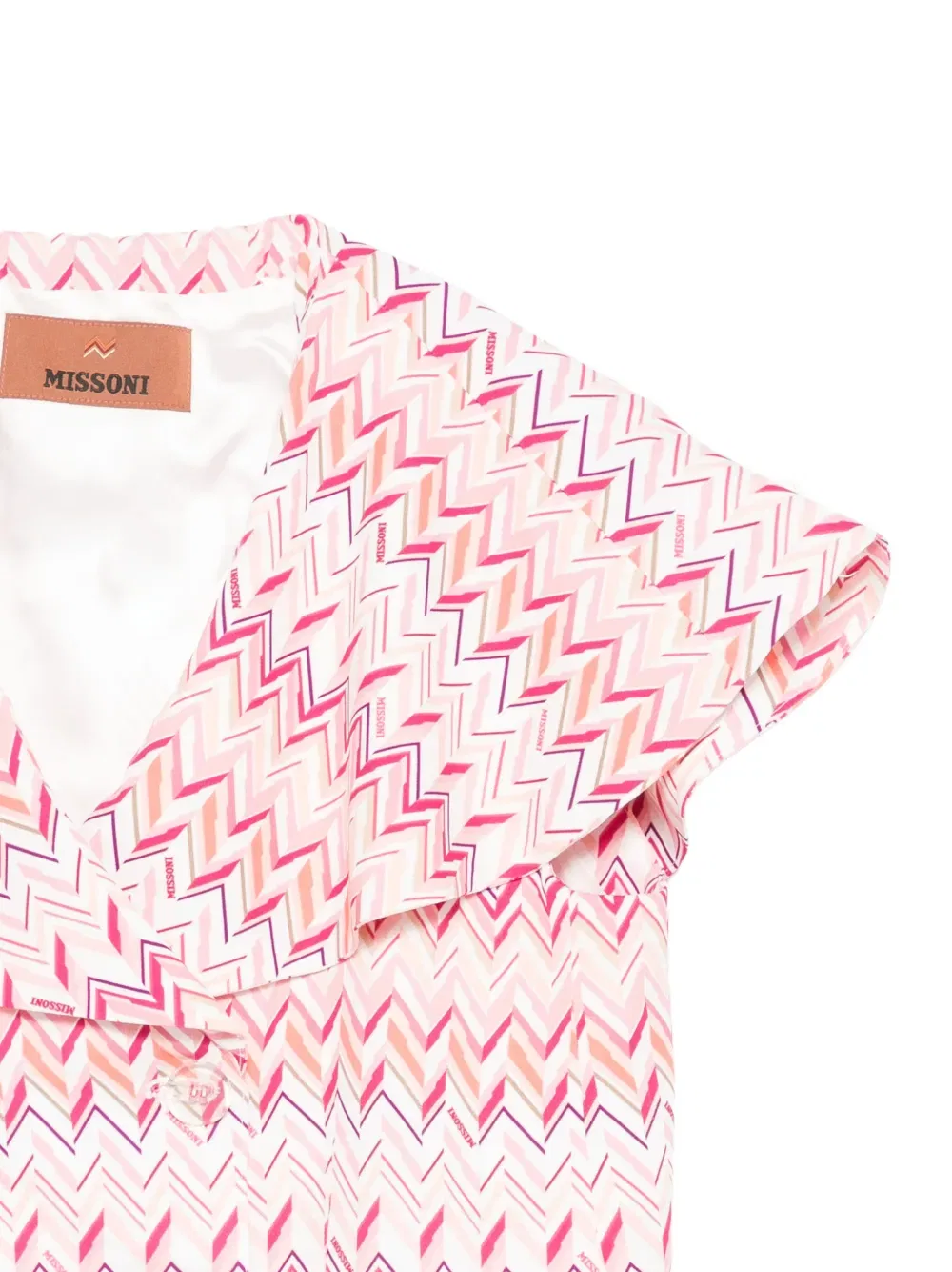Многослойный жакет с узором шеврон Missoni Kids, розовый — фото 3