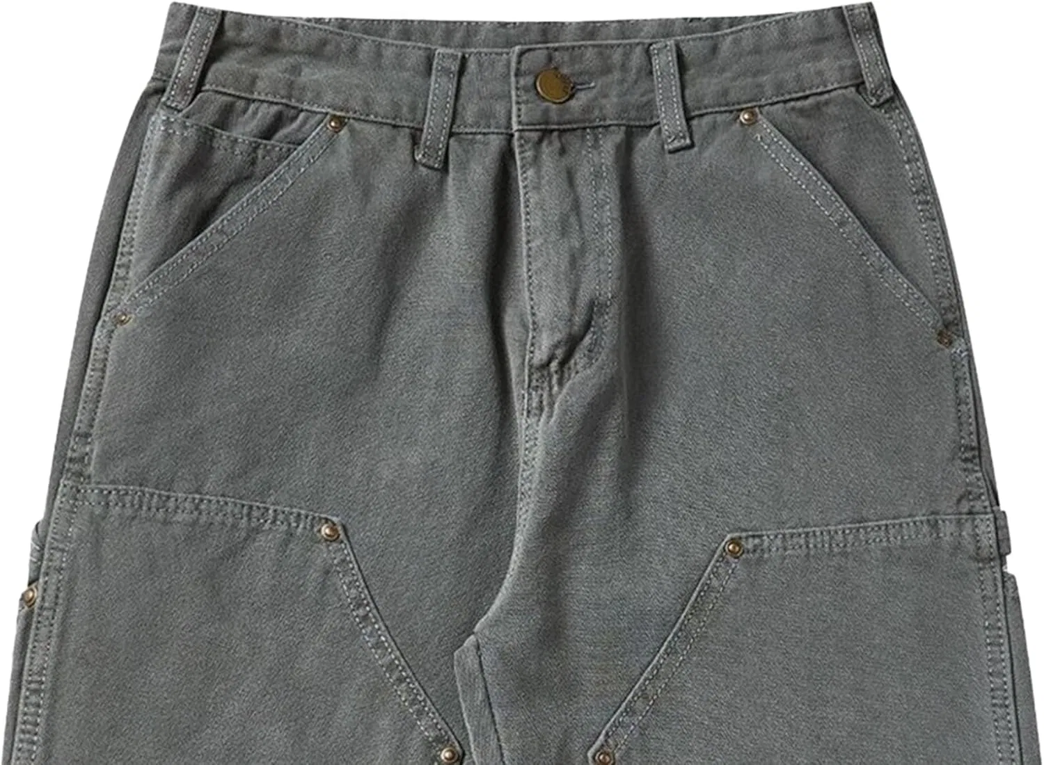 Джинсы свободные Cargo Work Pants, серо-зеленый — фото 4