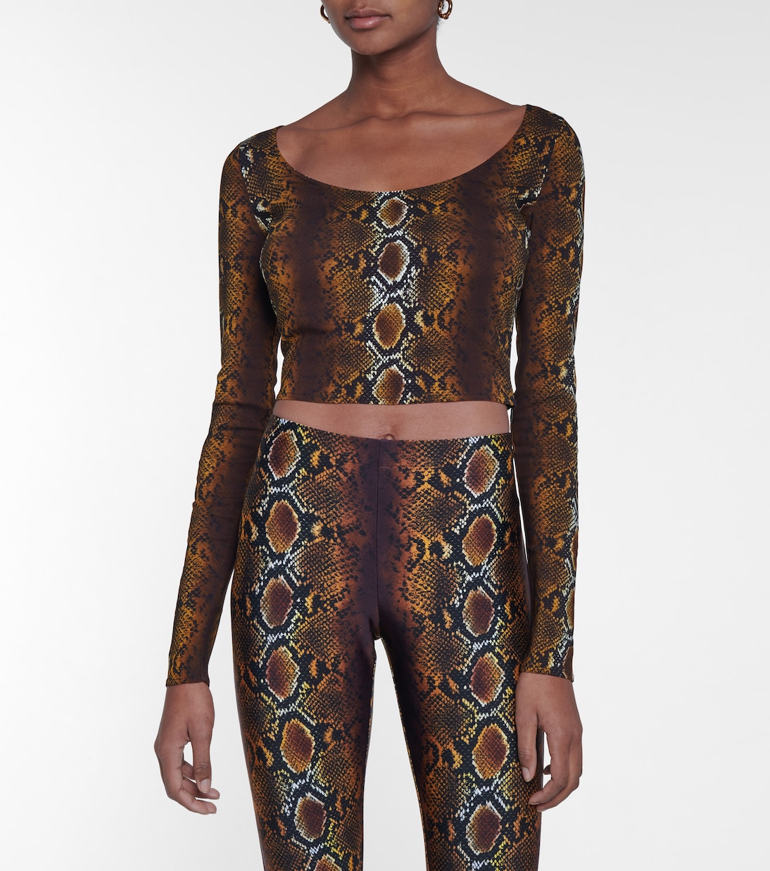 Укороченный топ со змеиным принтом Versace, Naturale+Stampa — фото 4
