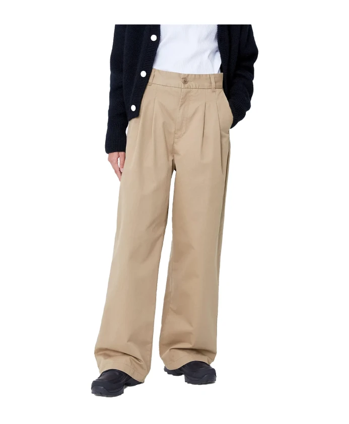 

Брюки Leola из выбеленной кожи Carhartt Wip, бежевый