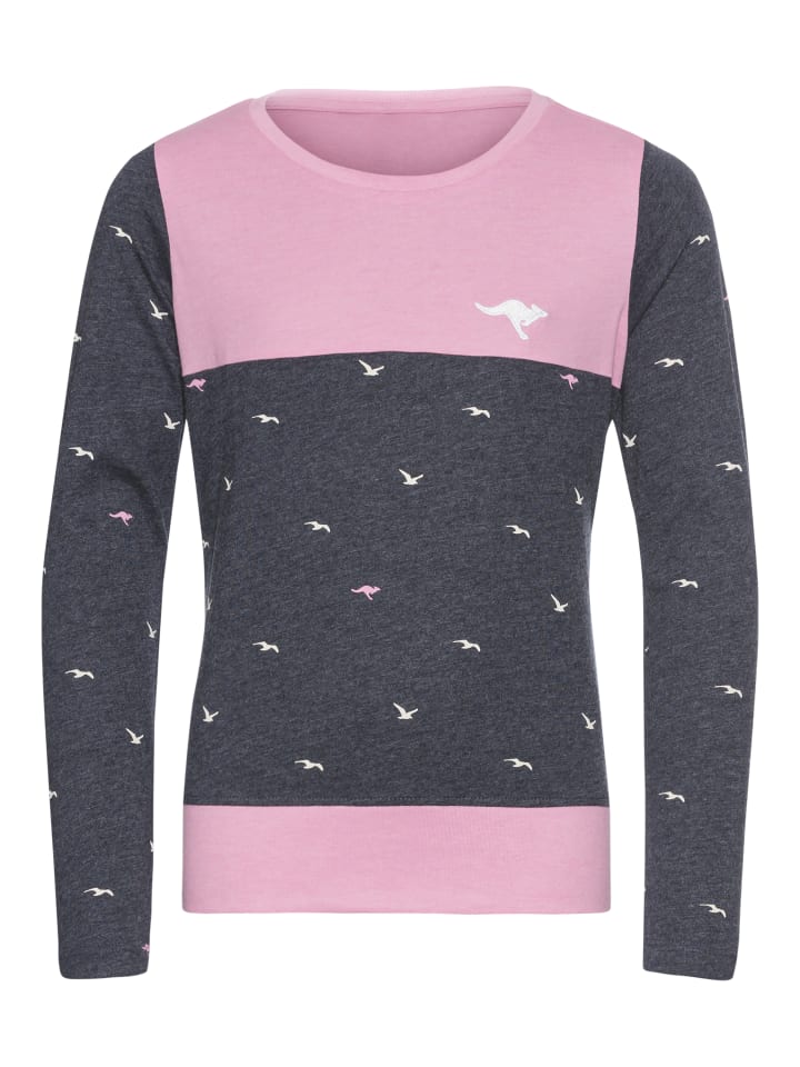 

Рубашка с длинными рукавами из меланжевого узора темно-синего цвета Kangaroos