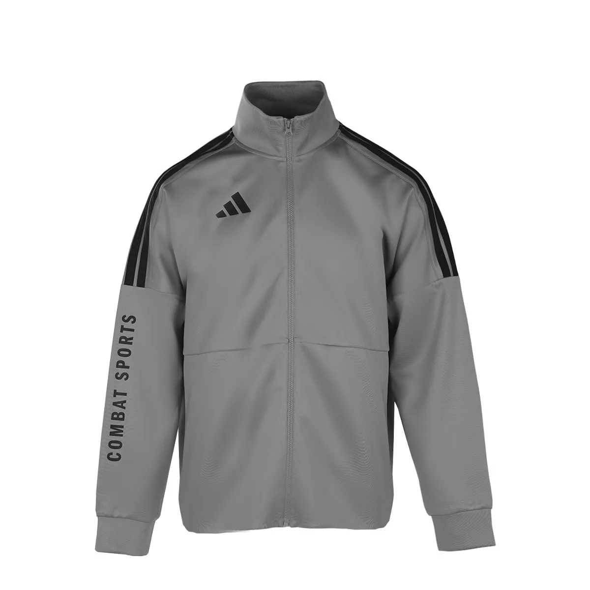 Adidas Куртка с воротником-стойкой унисекс серого цвета