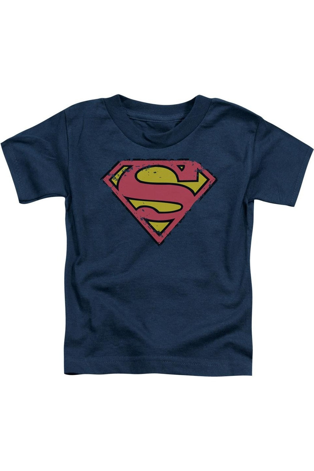 

Футболка с принтом щита Супермена для малышей Gildan, темно-синий