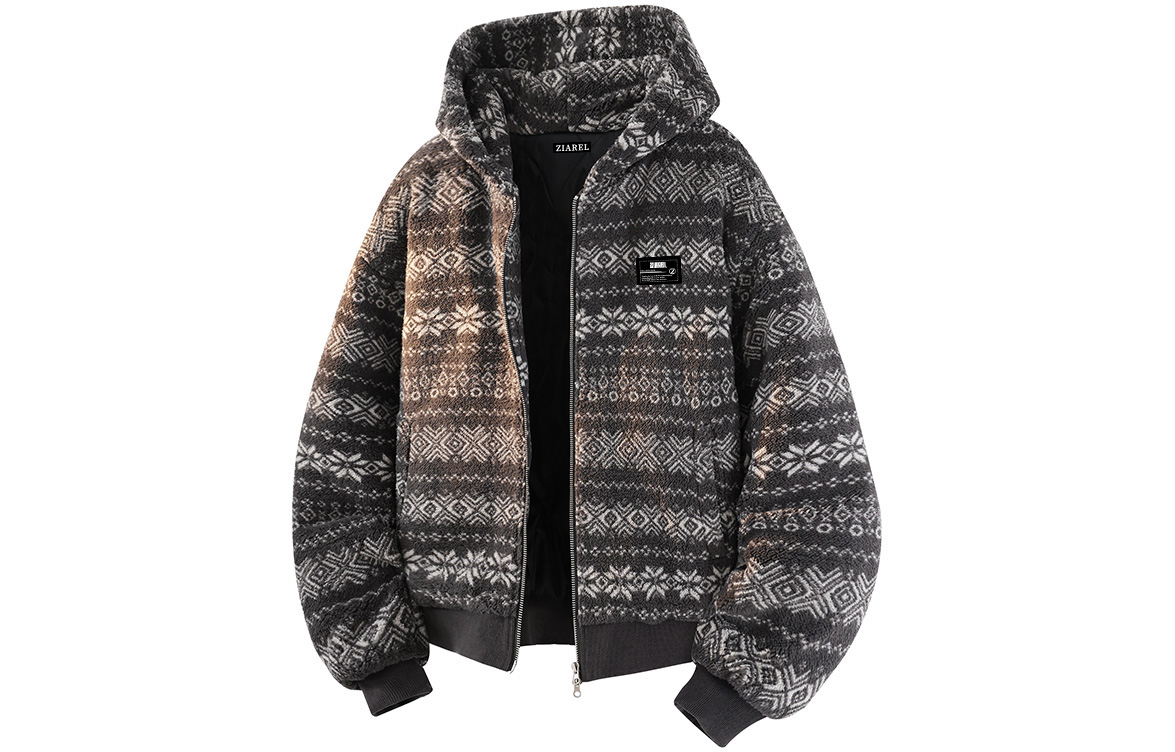 

Пуховик Unisex Hooded Thickened Cargo ZIAREL, темно-серый[removable logo]