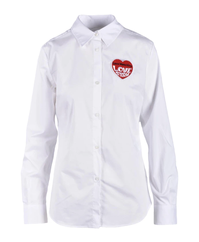 

Рубашка из хлопка и спандекса Love Moschino, белый