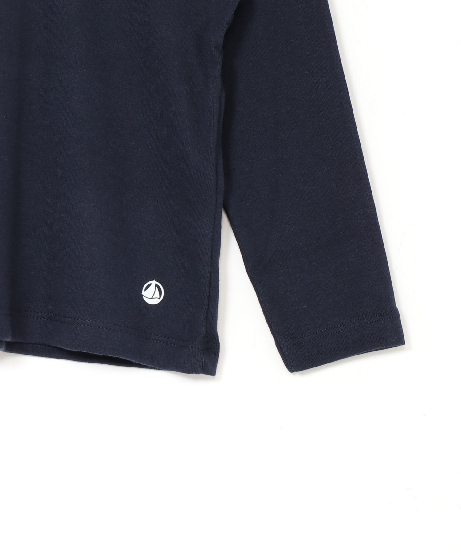 Футболка с длинными рукавами и воротником PETIT BATEAU, Dark Navy — фото 3