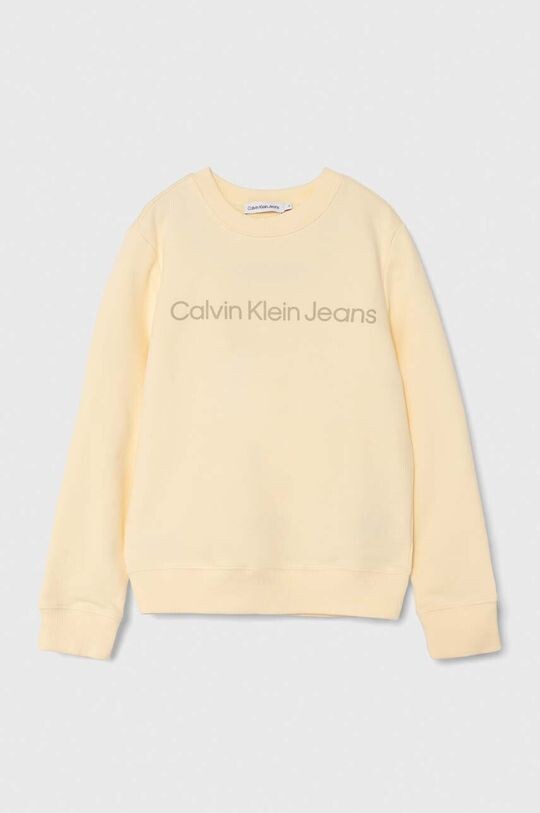 

Детская хлопковая толстовка Calvin Klein Jeans, желтый
