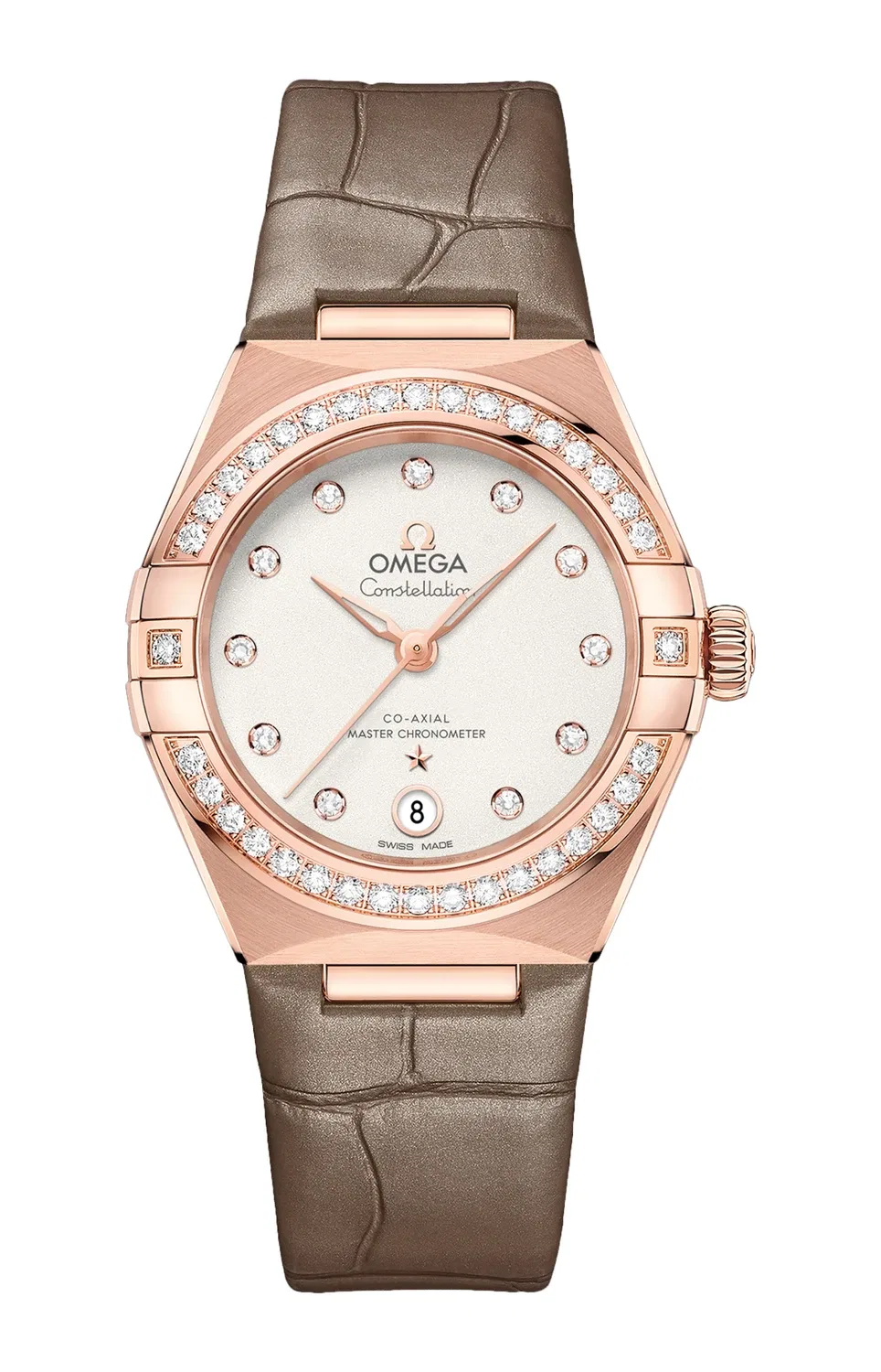 CONSTELLATION 29 ММ, ИЗ ЗОЛОТА SEDNA НА КОЖЕ - 131.58.29.20.52.002 OMEGA, золотой