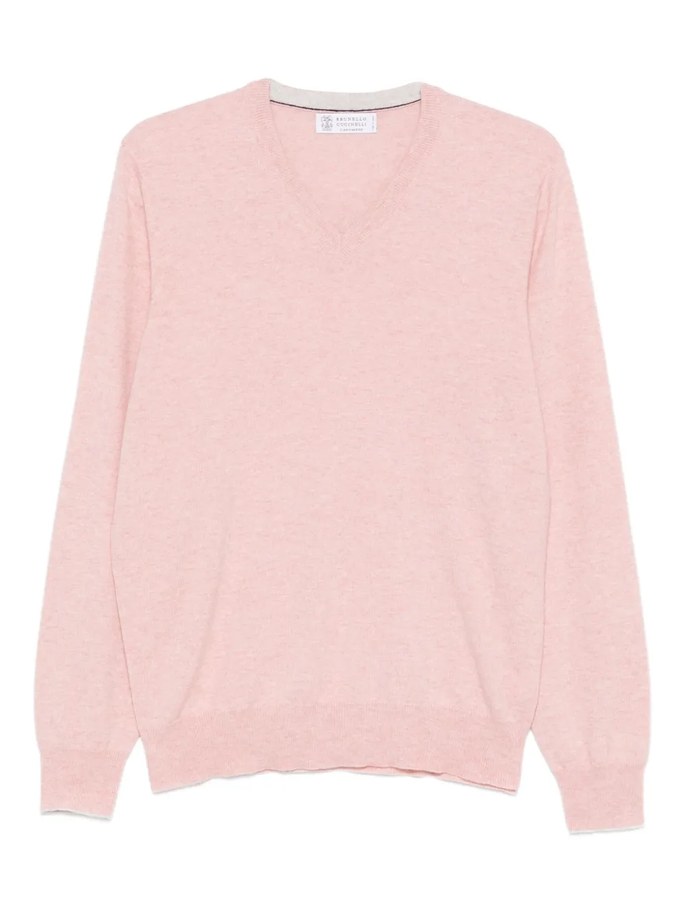 

Кашемировый свитер с V-образным вырезом Brunello Cucinelli, розовый