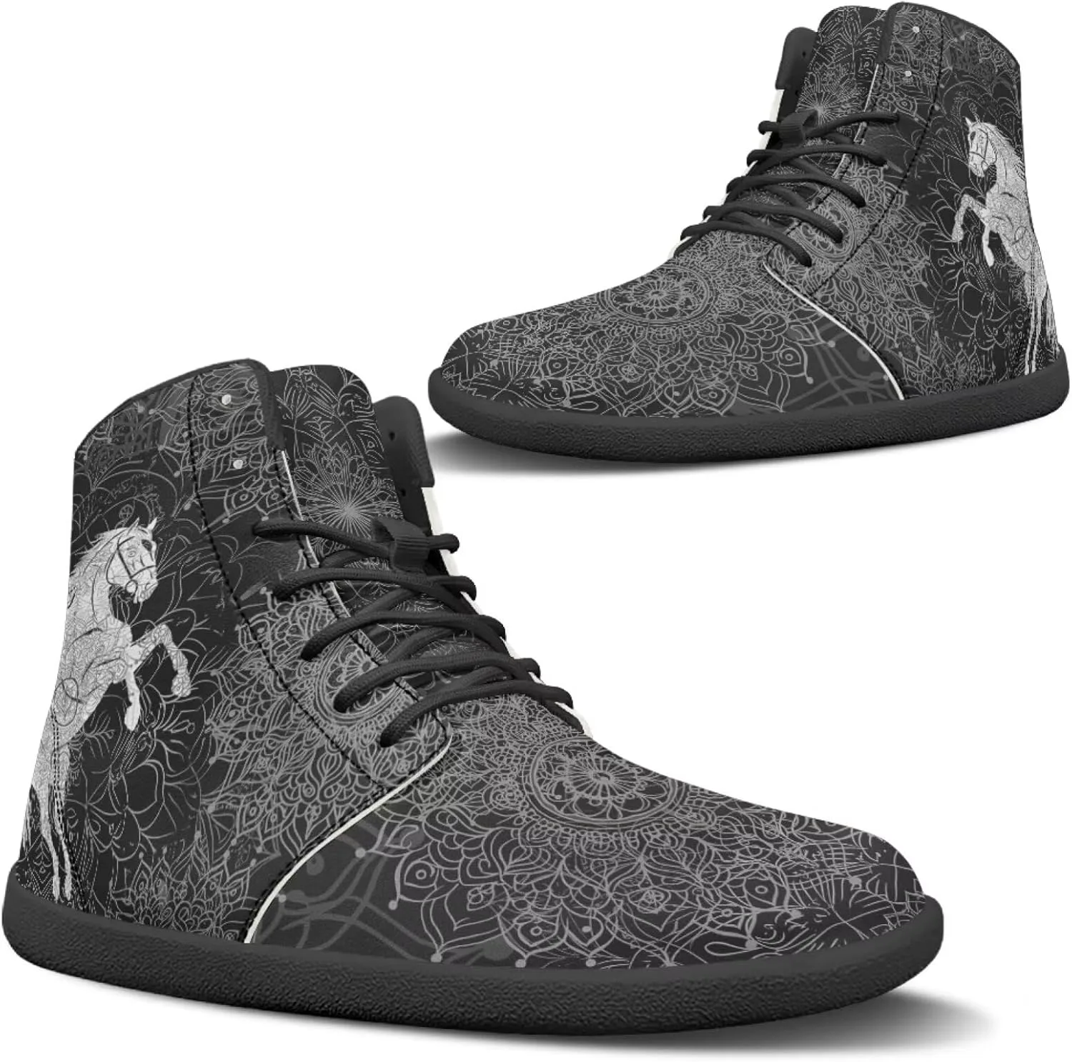 Мужские и женские босоножки Mens Wolves с высоким верхом, минималистичные кроссовки для трейл-раннинга с принтом лошади, босоножки с широкой носочной частью, кроссовки с принтом дракона Glomenade