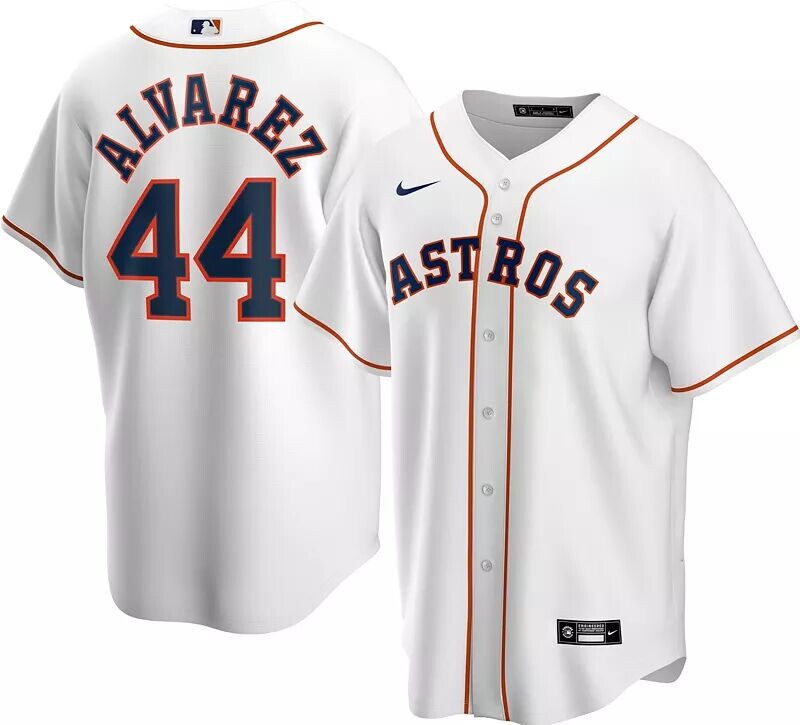 

Мужская белая майка Nike Houston Astros Yordan Alvarez #44 Cool Base