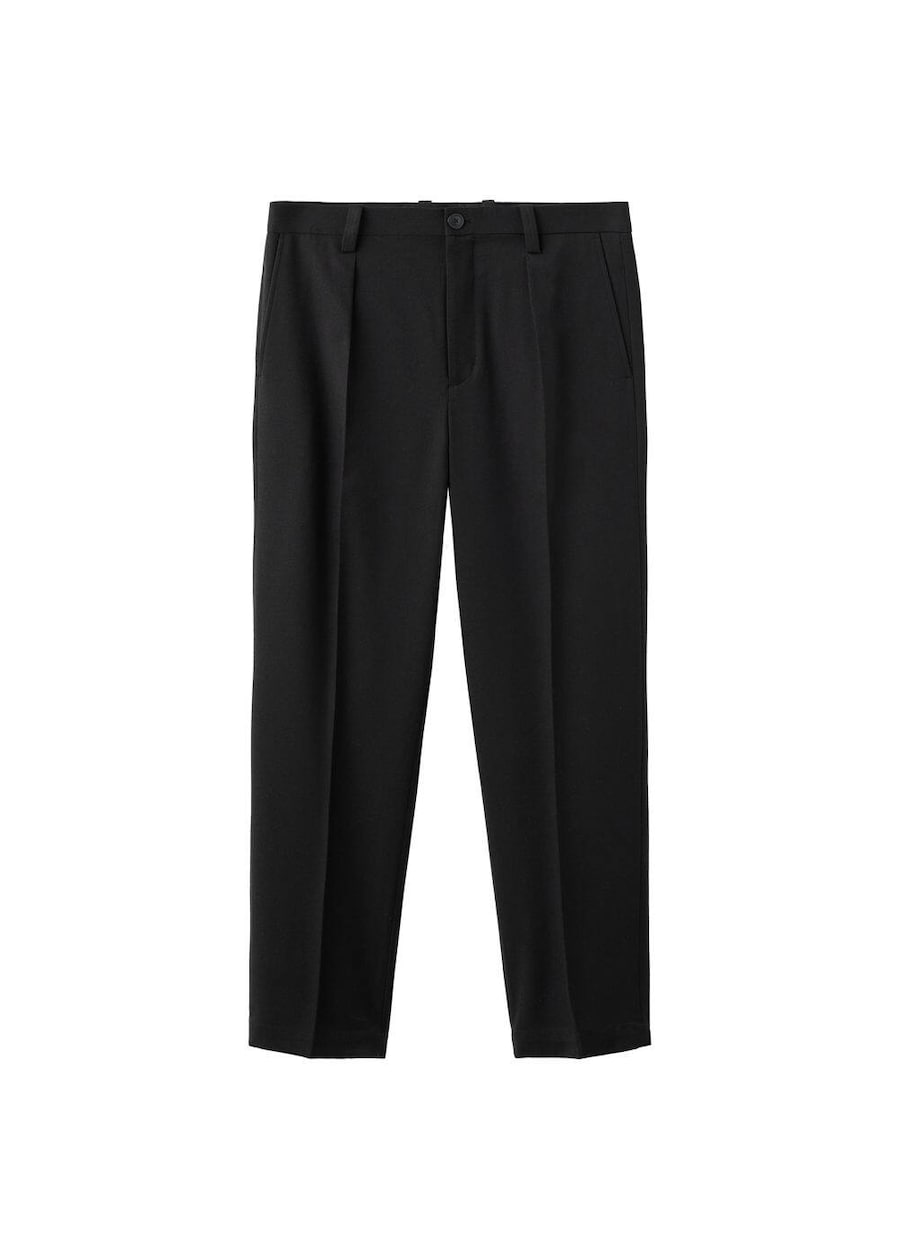 

Обычные брюки со складками спереди MANGO MAN Mars, черный