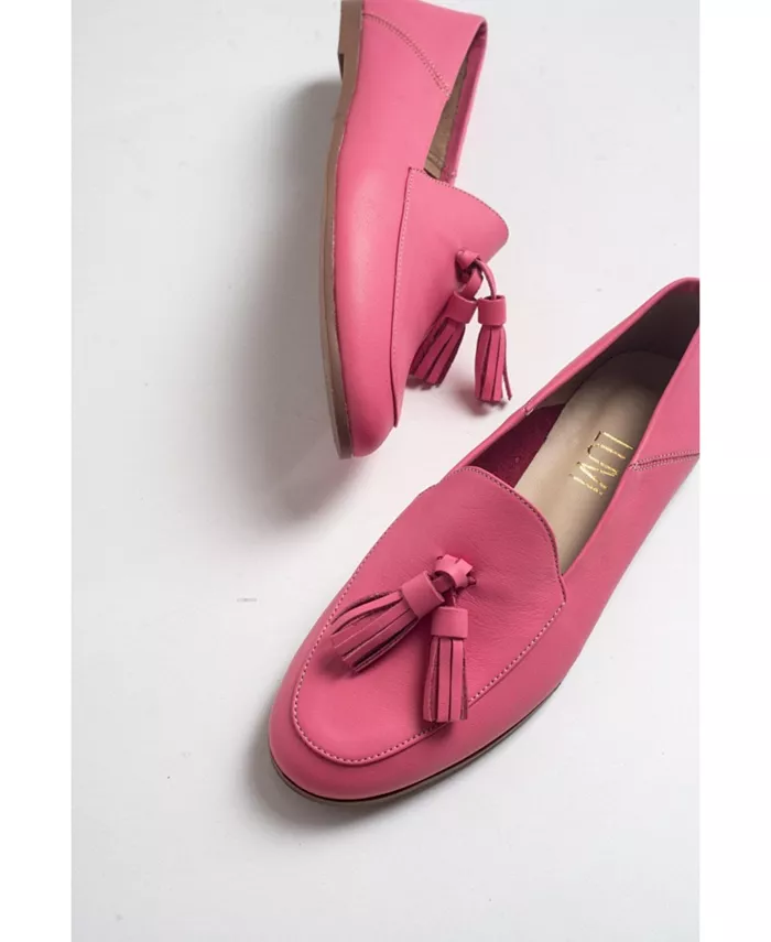 Мягкие кожаные лоферы Mona с кисточками Forever & Always Shoes, розовый — фото 3